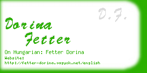 dorina fetter business card